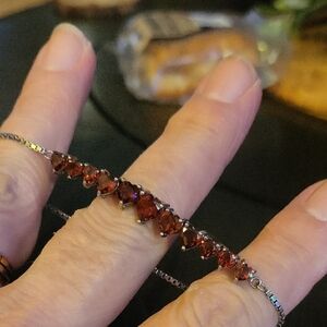 SOLD....Heart-shaped Garnet Bracelet